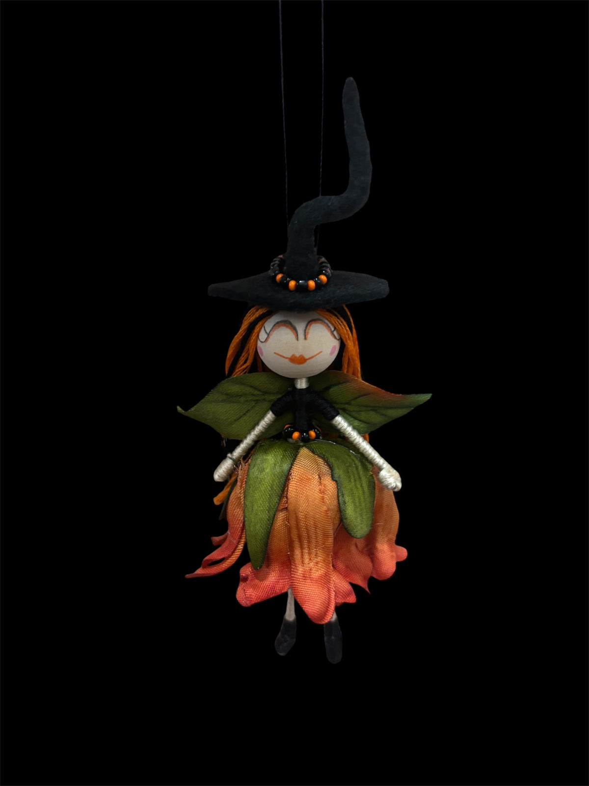 Black and Orange Flower Fairy Witch