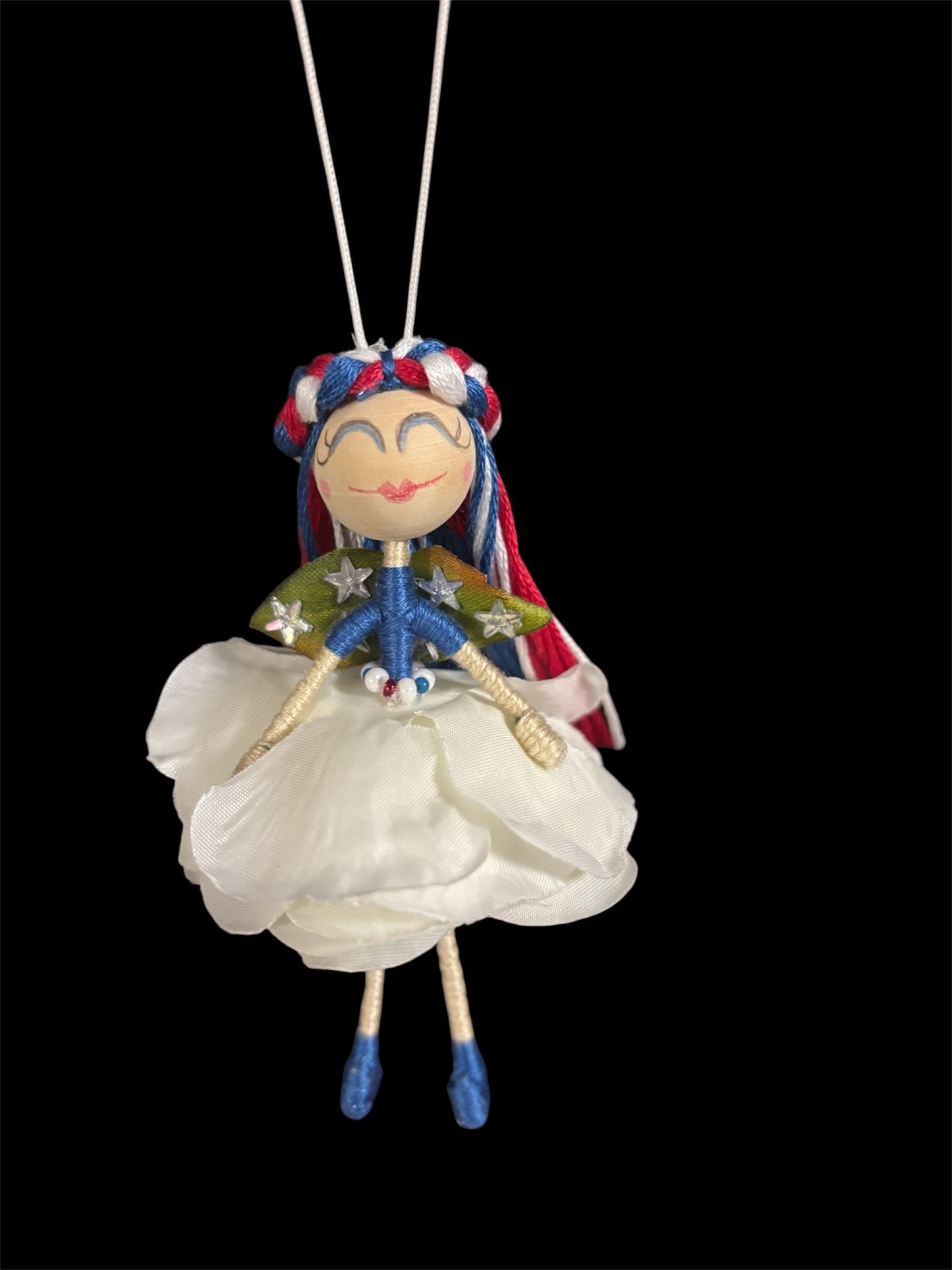 Small Red, White and Blue Flower Fairy