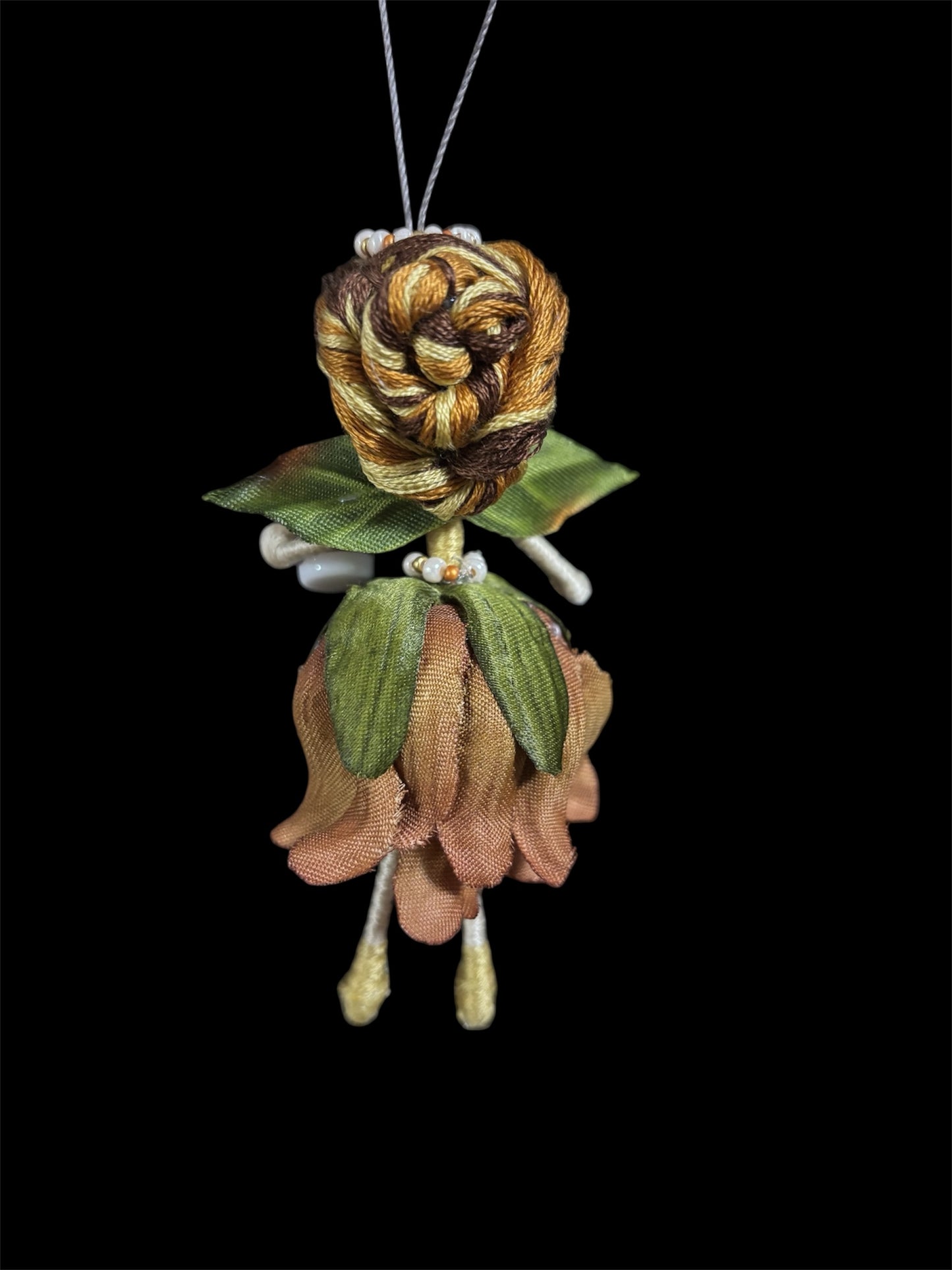 Brown Flower Fairy with Coffee Cup