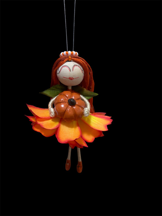 Orange Pumpkin Flower Fairy