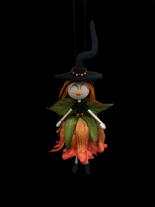 Black and Orange Flower Fairy Witch